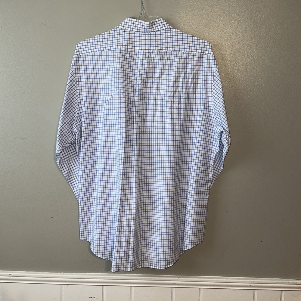 Ralph Lauren Slim Fit XXL button up Dress Shirt blue white checked - Picture 5 of 5